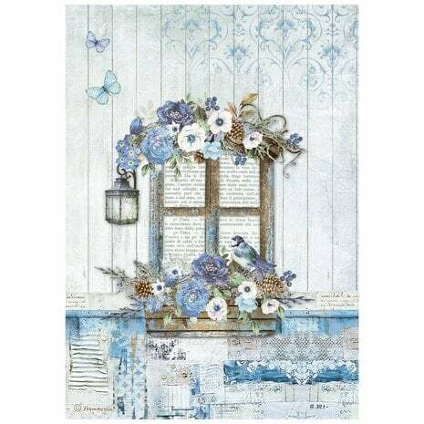 Riisipaperi A4 - Blue Land Window Stamperia Rice Paper