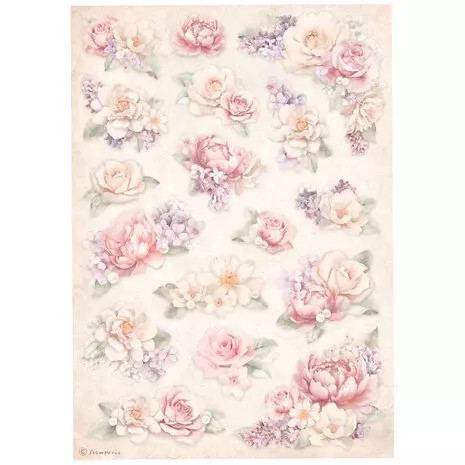 Riisipaperi A4 - Floral Background Stamperia Rice Paper
