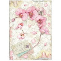 Riisipaperi A4 - Stamperia Rice Paper Pink Orchid