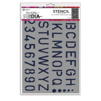 Sabluuna 15x22 cm - Ranger Dina Wakley MEdia Cling Stencils School Style Alpha
