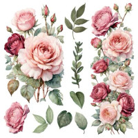 Siirtokuva 30x60 cm - Papers For You Decor Transfers Rosé 2 pcs