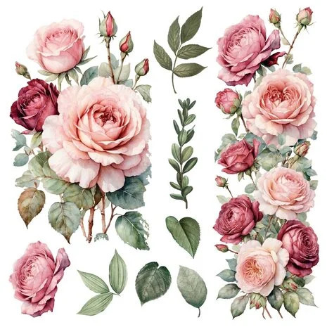 Siirtokuva 30x60 cm - Papers For You Decor Transfers Rosé 2 pcs