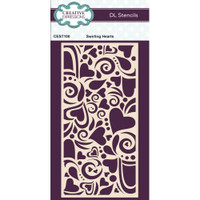 Sabluuna 10x20 cm - Creative Expressions Stencil DL Swirling Hearts
