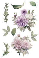 Siirtokuva 30x60 cm - Papers For You Decor Transfers Dahlias 3 pcs