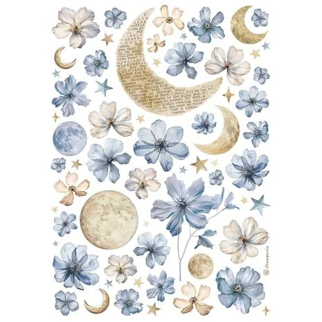 Riisipaperi 21x29 cm - Stamperia Sun and Moon Rice Paper