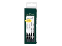 Permanenttikynät 4 kpl, Faber Castell Drawing Pen Pitt Artist Set Black Fineliner