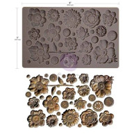 Koristemuotti 12x20 cm - Re-Design Finnabair Decor Moulds Rusty Flowers