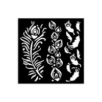 Sabluuna 12x12 cm - Stamperia Masquerade Thick Stencil Feathers
