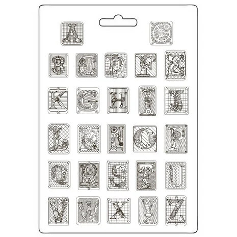 Koristemuotti 21x29 cm - Stamperia Master of Magic Soft Mould Alphabet