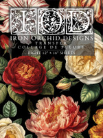 Siirtokuva 60x160 cm - IOD Iron Orchid Decor Transfer Collage de fleurs