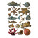 Koristemuotti 15x21 cm - Stamperia Silent Sea Silicon Mould Shells and Fish