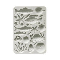 Koristemuotti 15x21 cm - Stamperia Silent Sea Silicon Mould Shells and Fish