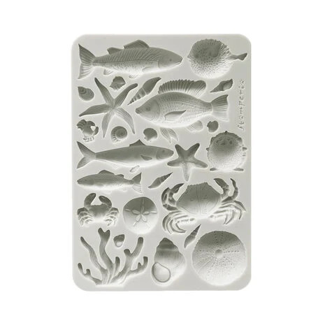 Koristemuotti 15x21 cm - Stamperia Silent Sea Silicon Mould Shells and Fish