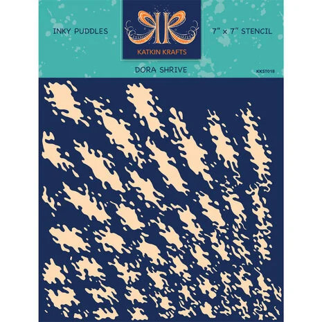 Sabluuna 15x15 cm - Katkin Krafts Stencil Inky Puddles