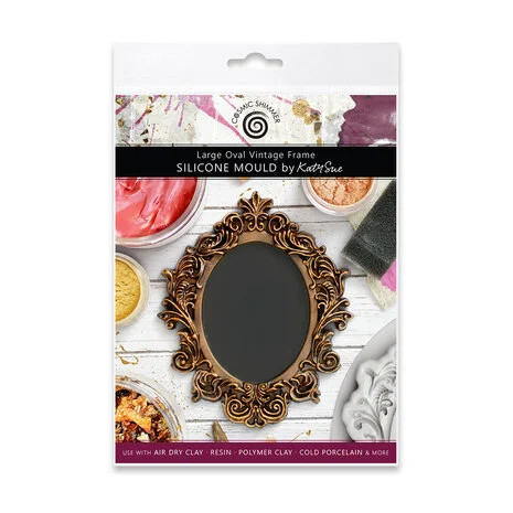 Silikonimuotti - Katy Sue Designs Cosmic Shimmer Silicone Mould Large Oval Vintage Frame