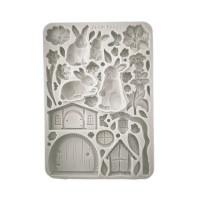 Koristemuotti 15x21 cm - Stamperia Silicon Mould Rabbit and Flowers