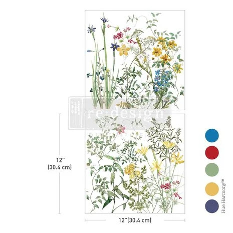 Siirtokuva 30x60 cm - Re-Design Maxi Transfers Eclat Floral