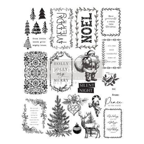 Leimasinsetti 21x27 cm - Decor Clear Stamps Merry and Bright Tags