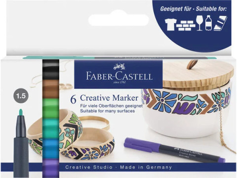 Maalikynä 6 kpl - Faber Castell Creative Marker Fairy Forest Set 1.5mm