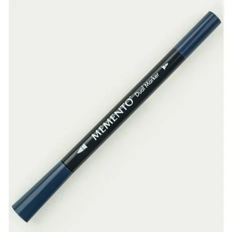 Maalikynä sininen - Tsukineko Memento Ink Marker Dual Tip Nautical Blue