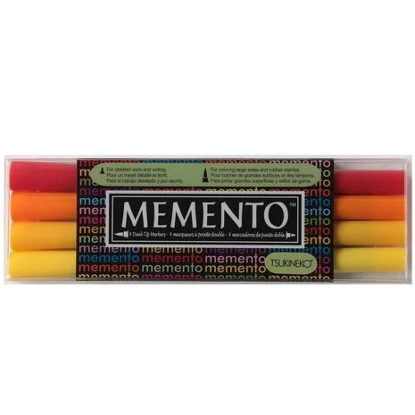 Maalikynät 4 kpl - Tsukineko Memento Ink Marker Dual Tip Campfire