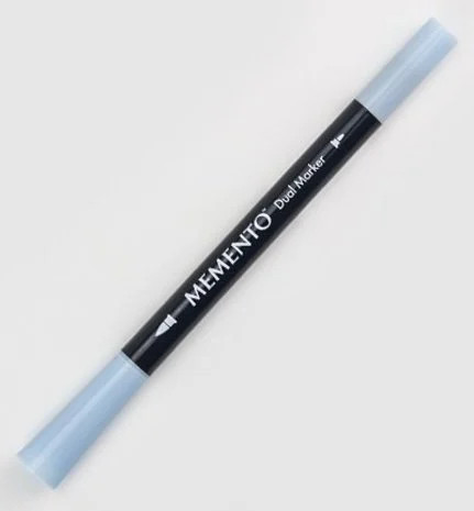 Maalikynä sininen - Tsukineko Memento Ink Marker Dual Tip Summer Sky