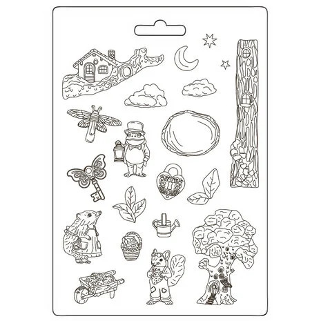 Koristemuotti 21x29 cm - Stamperia Hidden Grove Soft Mould
