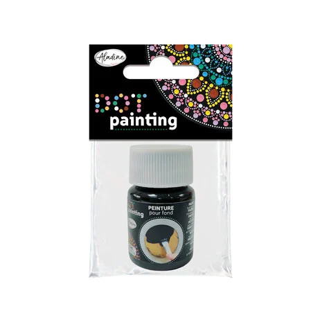 Pistemaalausmaali musta - Aladine Dot Painting Black Paint 15 ml