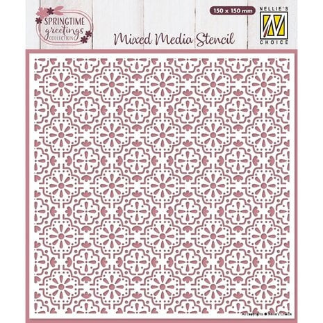 Sabluuna 15x15 cm - Nellie Snellen Mixed Media Stencil Easter Tiles