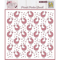 Sabluuna 15x15 cm - Nellie Snellen Mixed Media Stencil Hugs Chicken