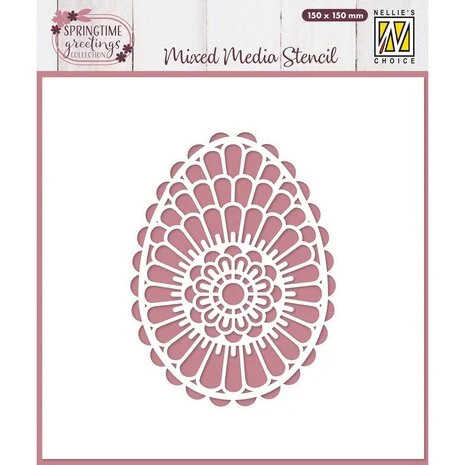 Sabluuna 15x15 cm - Nellie Snellen Mixed Media Stencil Scandinavian Egg