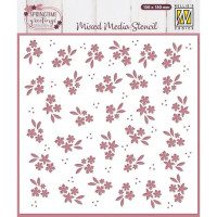 Sabluuna 15x15 cm - Nellie Snellen Mixed Media Stencil Spring Flowers