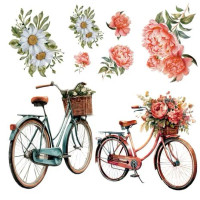 Siirtokuva 30x60 cm - Papers For You Decor Transfers Bikes 2 pcs