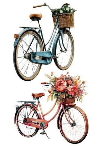 Siirtokuva 30x60 cm - Papers For You Decor Transfers Bikes 3 pcs