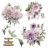 Siirtokuva 30x60 cm - Papers For You Decor Transfers Dahlias 2 pcs