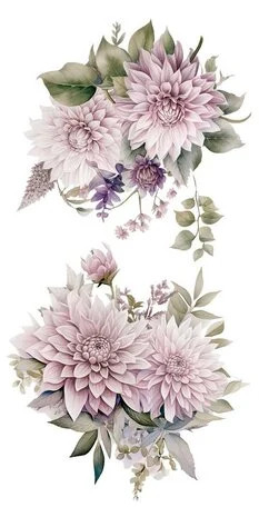 Siirtokuva 30x60 cm - Papers For You Decor Transfers Dahlias 4 pcs