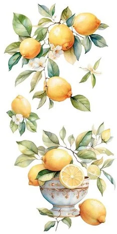 Siirtokuva 30x60 cm - Papers For You Decor Transfers Lemon 4 pcs