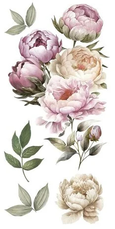Siirtokuva 30x60 cm - Papers For You Decor Transfers Peonies 4 pcs