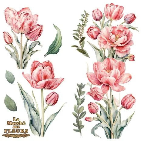 Siirtokuva 30x60 cm - Papers For You Decor Transfers Tulips 2 pcs