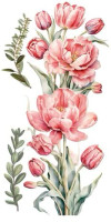 Siirtokuva 30x60 cm - Papers For You Decor Transfers Tulips 4 pcs