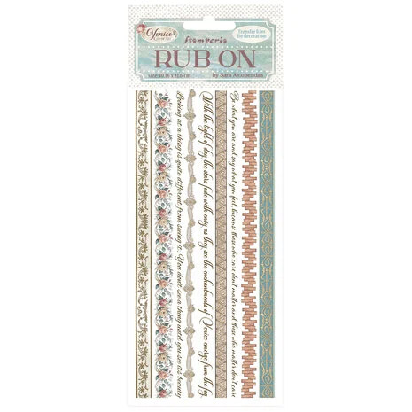 Siirtokuva 10x21 cm - Stamperia Venice City of Art Rub-On Stripes