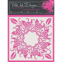 Sabluuna 15x15 cm - Pink Ink Designs Flowers & Vines Stencil