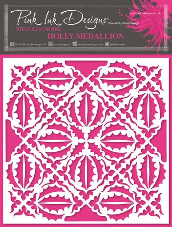 Sabluuna 15x15 cm - Pink Ink Designs Holly Medallion Stencil