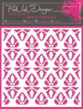 Sabluuna 15x15 cm - Pink Ink Designs Holly Trellis Stencil