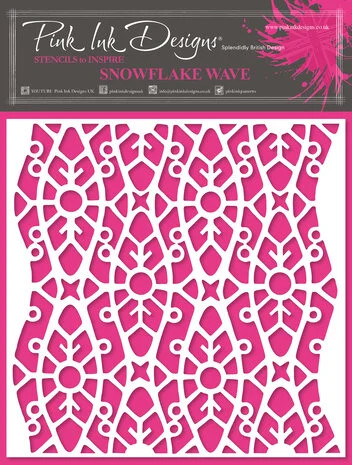 Sabluuna 15x15 cm - Pink Ink Designs Snowflake Wave Stencil