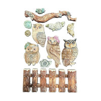 Koristemuotti 15x21 cm - Stamperia The Owl's House Silicon Mould Owls and Branch