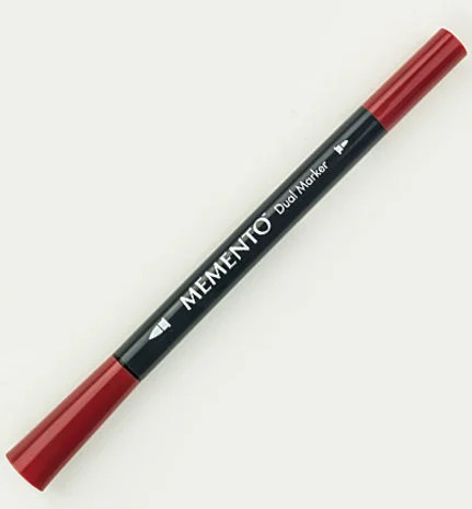 Maalikynä punainen - Tsukineko Memento Ink Marker Dual Tip Love Letter