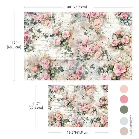 Kuitupaperisetti - Re-Design Rosy Reverie Double Delight Decoupage Fiber Paper Set