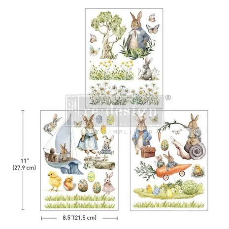Siirtokuva 27x64 cm - Re-Design with Prima Middy Transfers Bunny Trails