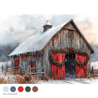 Kuitupaperi A4, Re-Design with Prima Cranberry Cabin A4 Decoupage Fiber
